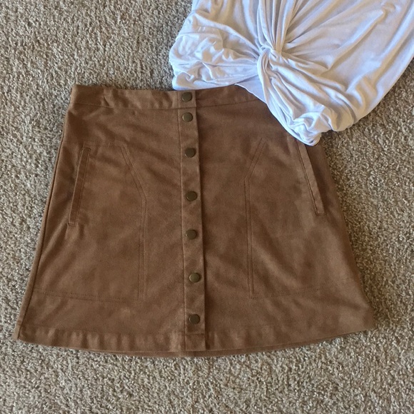 Sans Souci Dresses & Skirts - Tan faux suede skirt.